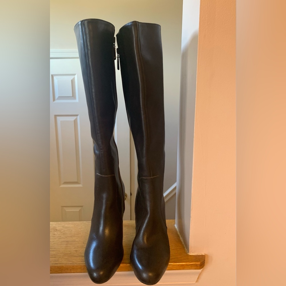 Talbots Brown tall leather boots - size 10W.